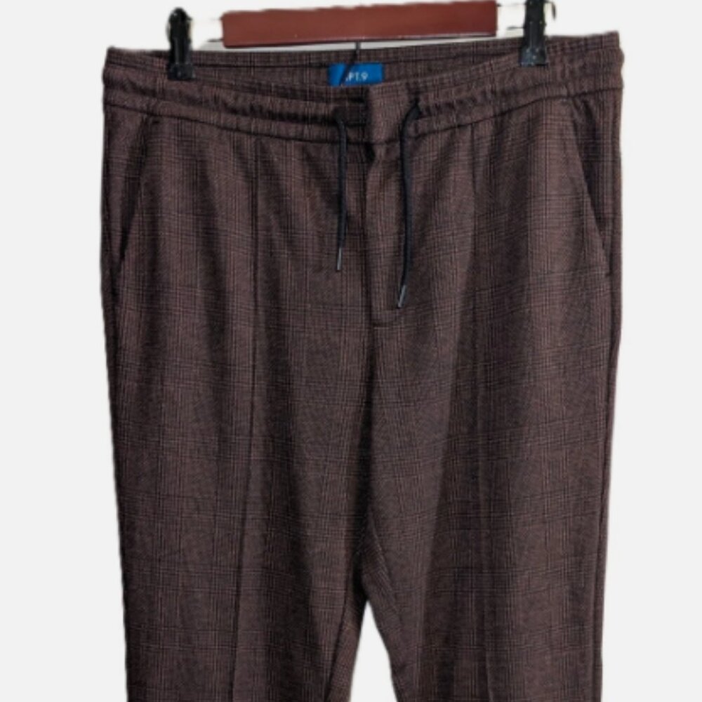 Apt 9 Womens Size M Brown and Black Checked Stretch Casual Pants